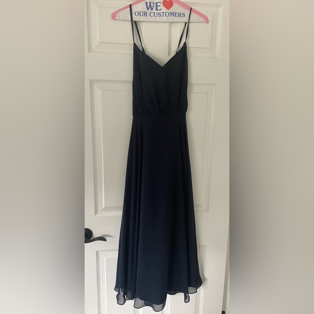 Revelry Navy Chiffon Bridesmaid Dress